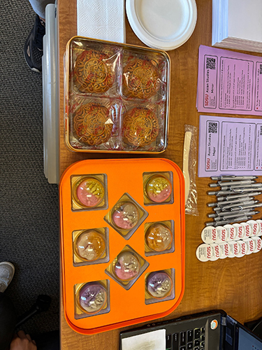 food and swag at festival