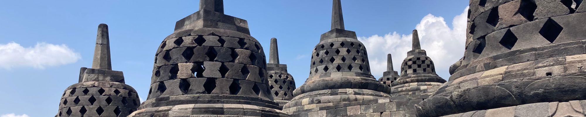 Borobudur Temple - stone bell shapes